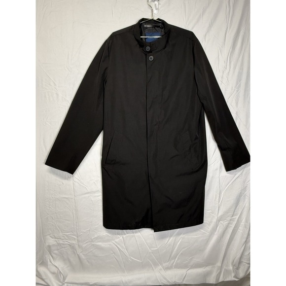 Cole Haan Men's Medium Black Topcoat Stand Collar Lightweight Overcoat - Picture 3 of 10